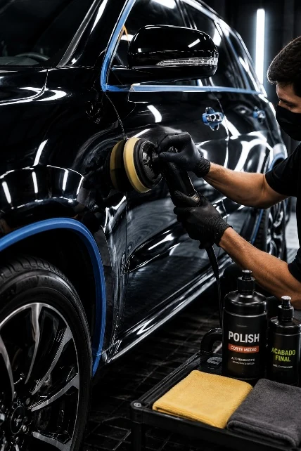 Pulido profesional de carrocería automotriz